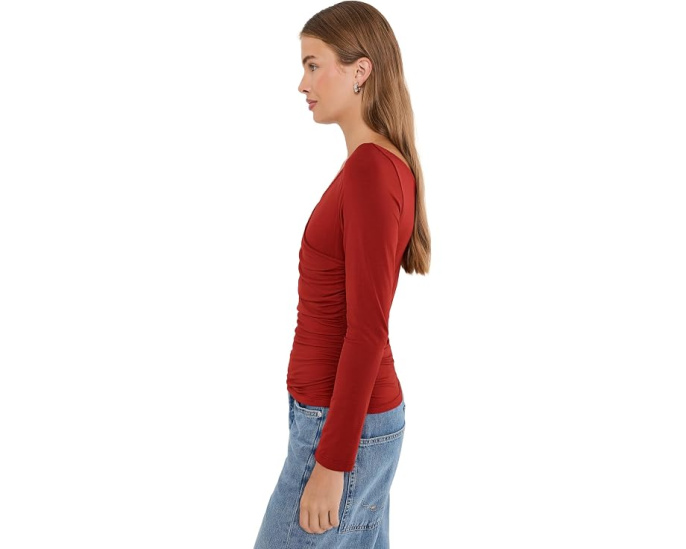 Free People топ Modal Wrap Layering с запахом