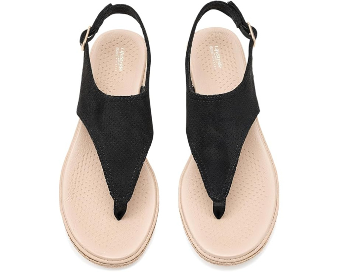 LifeStride пляжные сандалии Beachy Thong с клиновидным каблуком