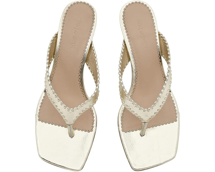 Босоножки Frankie Metallic на каблуке-рюмочке Cinq à Sept