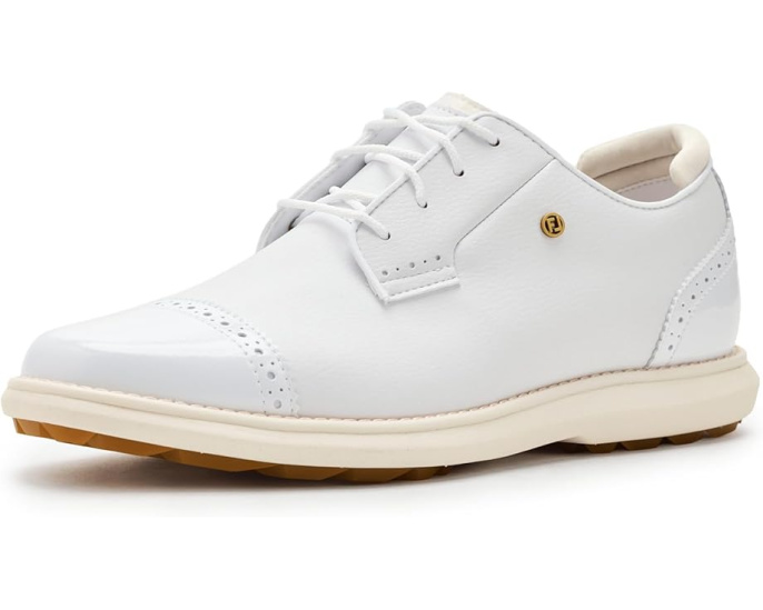 FootJoy Traditions Spikeless Cap Toe с кожаным верхом и бесшиповой подошвой