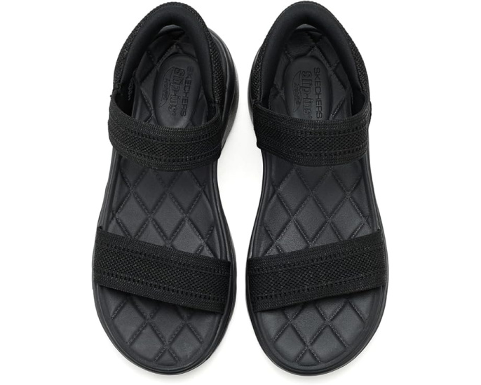 Сандалии SKECHERS Hands Free Slip-ins GO Walk Arch Fit 2.0 Shiny Knit с клиньем