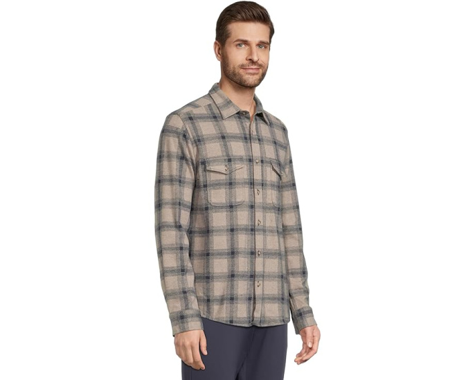 Johnston & Murphy вязаная рубашка Brushed Button-Front с закругленными карманами