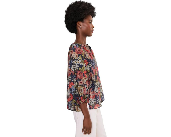 Raglan Sleeve Button-Down Blouse