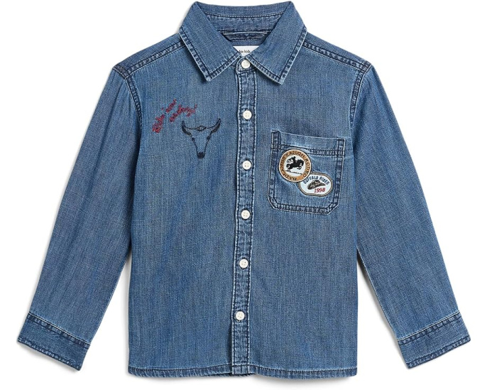 Джинсовая рубашка Denim Patch Shirt для детей от abercrombie kids