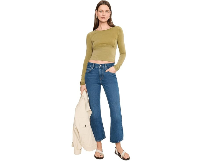 Free People джинсы Elowen Cropped с заниженной талией