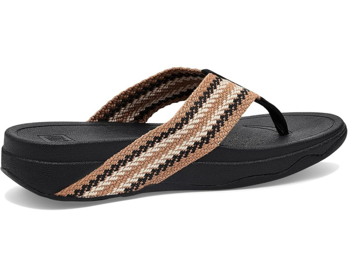 FitFlop Surfa Stripe-Webbing Toe-Post Sandals с ремешками из тесьмы