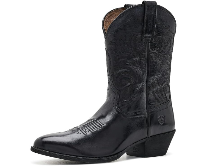 Казаки Ariat Heritage Noir с вышивкой и носком миндаль