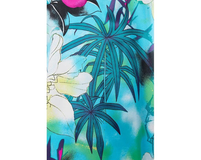 Пижама Natori Viva из сатина с принтом и мандариновым воротником