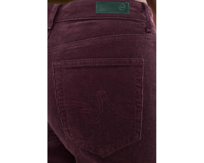 Брюки AG Jeans Saige Wide Leg из вельвета, посадка мидл-райз