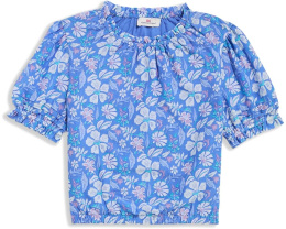 Топ Vineyard Vines Kids Emmy Pintuck с короткими рукавами и сборками