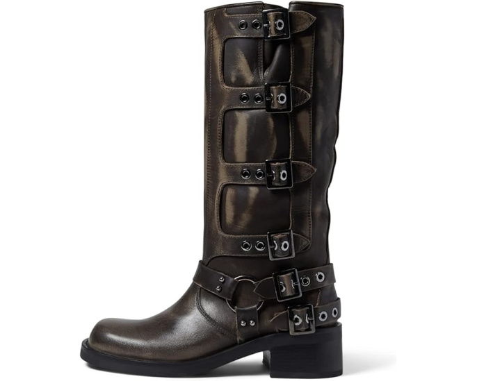 Кожаные ботинки Steve Madden Rocky с широким голенищем и пряжками
