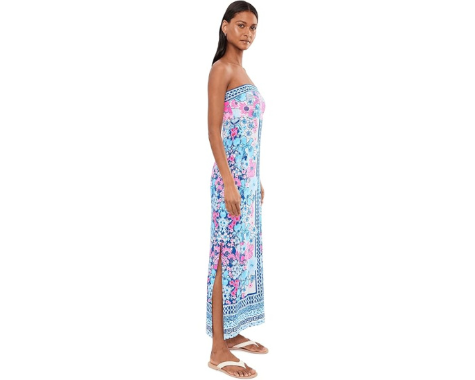 Lilly Pulitzer Макси-платье Noa без бретелек с цветочным принтом