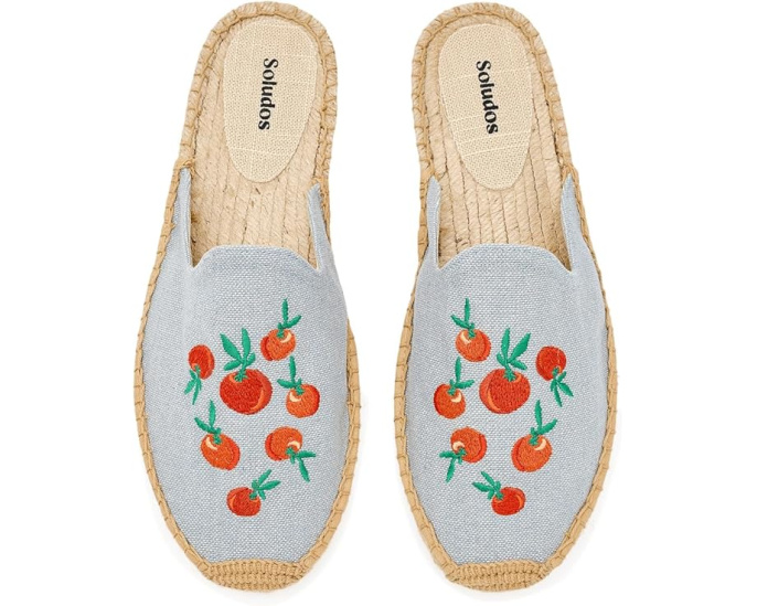 Soludos Oranges Smoking Mule Espadrille с апельсиновым принтом