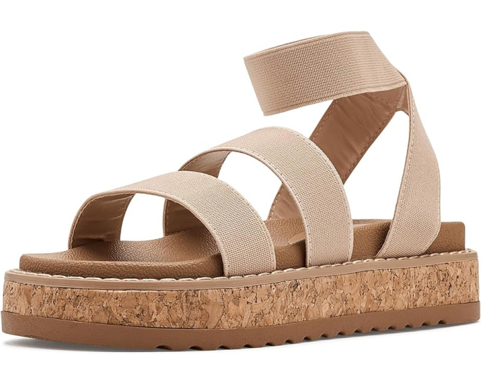 Детские сандалии Steve Madden Kids Avril с эластичными ремешками и подошвой из пробки