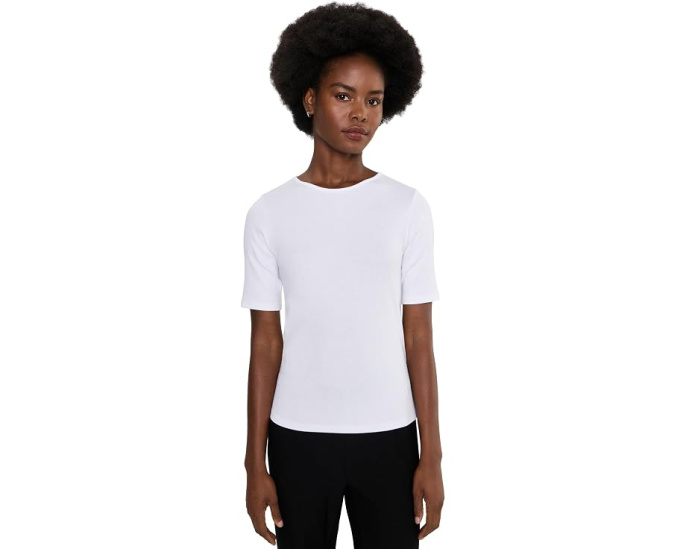 Топ с круглым вырезом Organic Cotton Stretch Rib от Eileen Fisher
