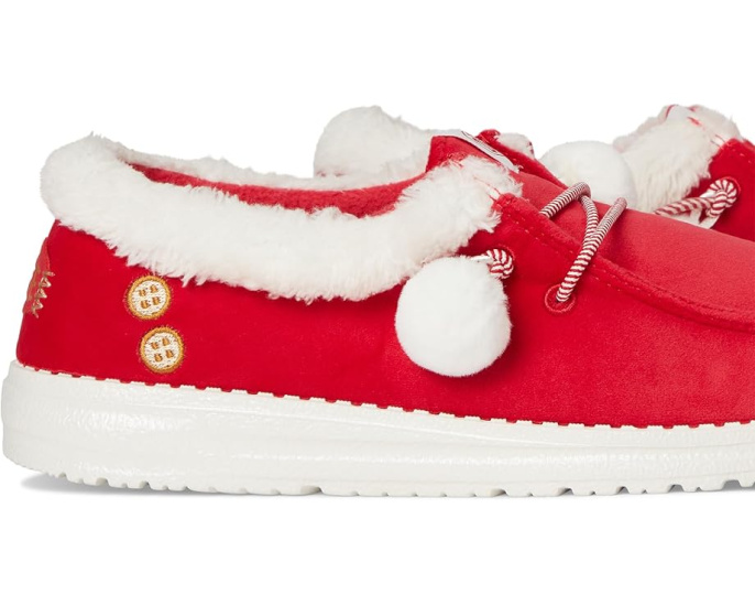 Кроссовки Hey Dude Wendy Mrs Claus слип-он с эластичными шнурками и округлым носком