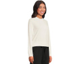 Свитер Lilla P Shirred Sleeve Crew Neck с длинными рукавами и контрастной отделкой