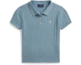 Свитер-поло из хлопка с мелким жаккардом Polo Ralph Lauren Kids для детей постарше