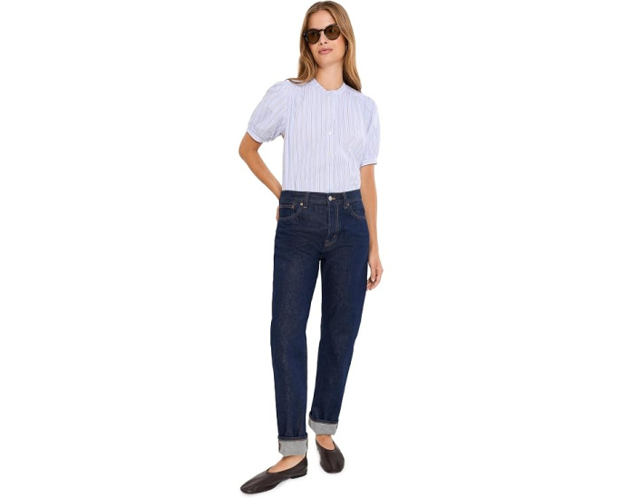 Рубашка NIC+ZOE Petite Eton Stripe с трехцветной полоской