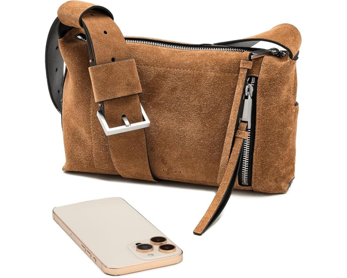 AllSaints сумка через плечо Alba Suede Zip Xbody