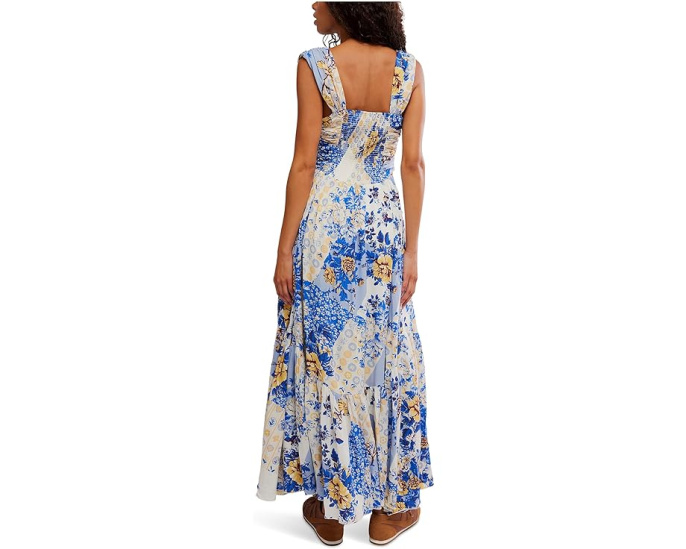 Платье макси Sasha Free People с вырезом лодочкой и сборками