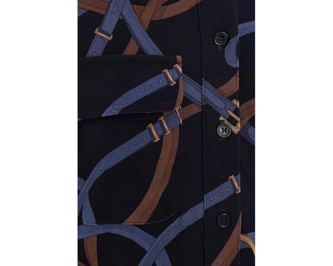 Belting-Print Stretch Jersey Shirt