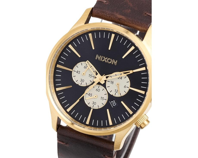 Nixon Sentry Chrono Leather часы с хронографом