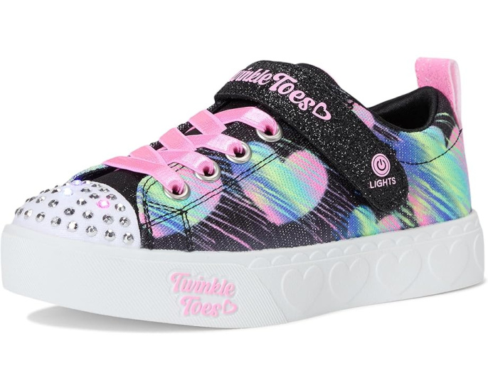 SKECHERS KIDS Heart Steps подсвечивающиеся туфли с сердечками и стразами