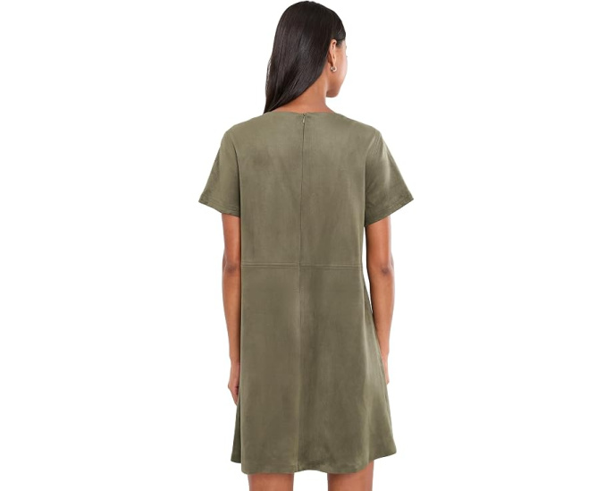 Panneled Shift Mini Dress with Exposed Stitching