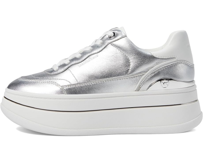 Кроссовки MICHAEL Michael Kors Hayes Lace Up на платформе с металлическим ПВХ верхом