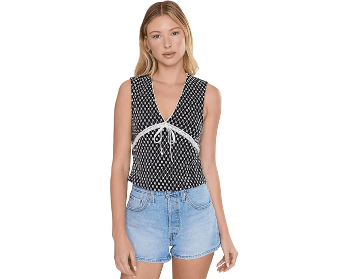 Топ Free People Good Graces Top с вышивкой и бантом