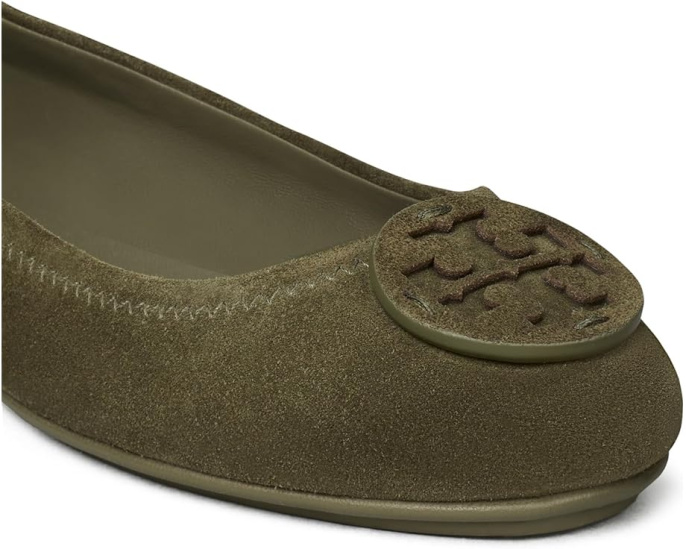 Балетки Tory Burch Minnie Travel с логотипом из замши