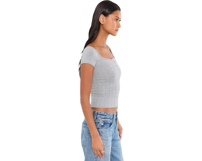 Топ Free People So Soft Smls Henley из микрофибры с пуговицами