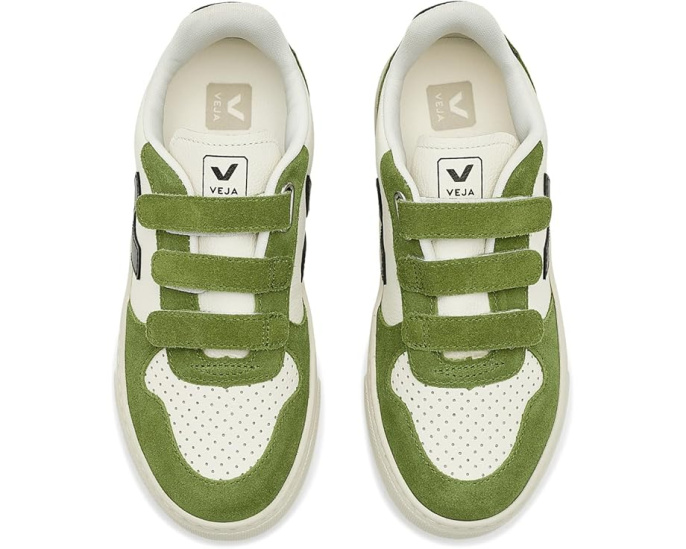 Детские кроссовки VEJA Small V-10 из экологичной кожи с застежками на липучках
