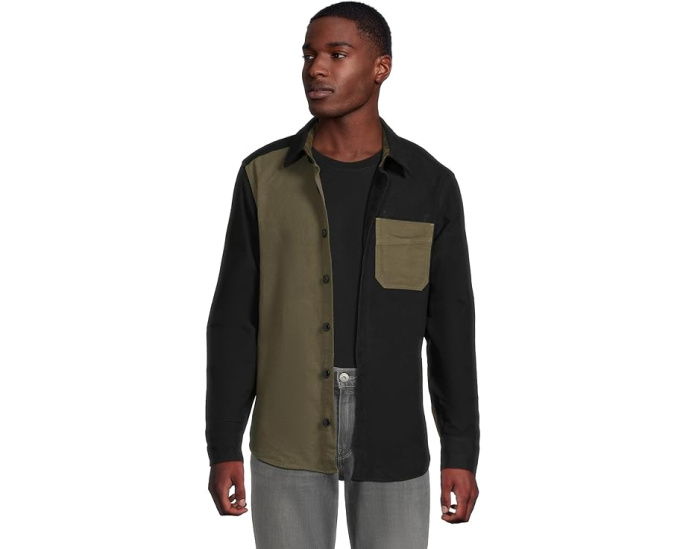Рубашка L.L.Bean Signature 1933 из замши с длинным рукавом и смешанными материалами