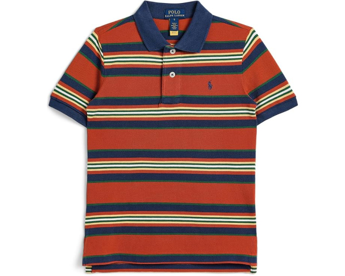 Striped Cotton Mesh Polo Shirt (Toddler/Little Kid)