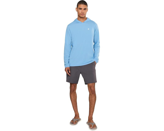 Футболка Hurley Hybrid Hooded Upf Long Sleeve с защитой UPF 50+ серая