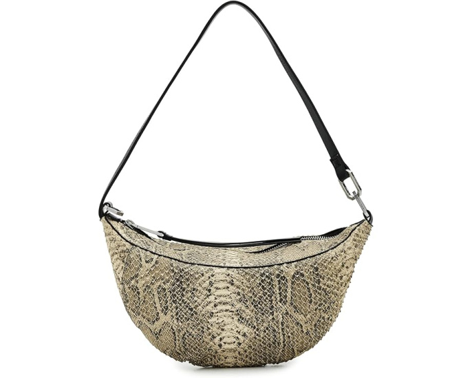 Сумка Luna Micro Snake AllSaints из кожи Desert White