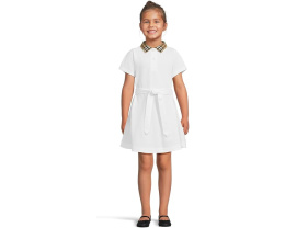 Платье Burberry Kids Astrid Check Collar с клетчатым воротником и поясом