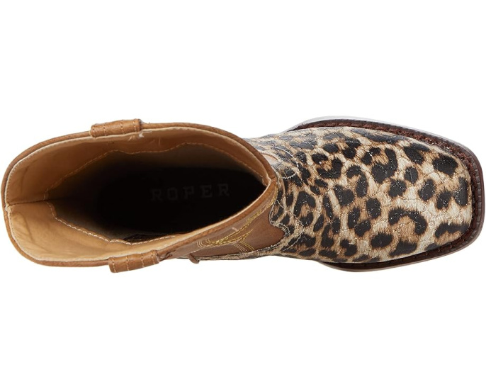 Детские ковбойские сапоги Roper Kids Glitter Leopard с леопардовым принтом