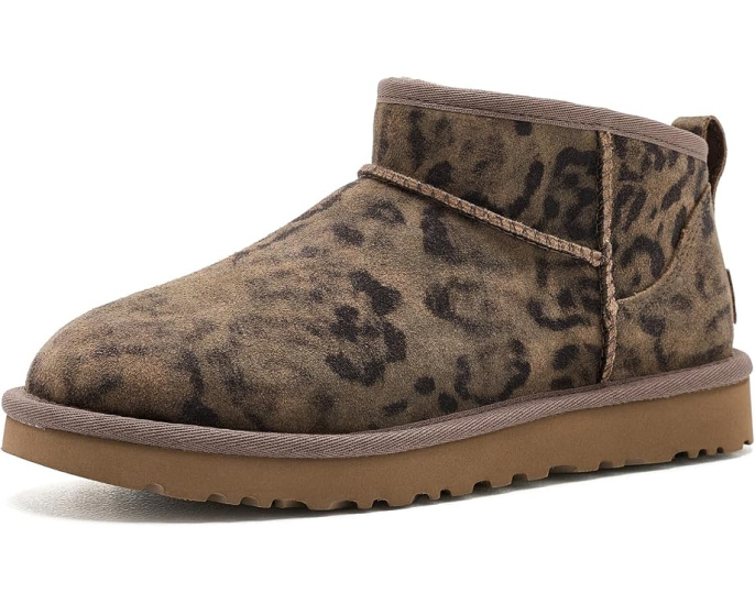 UGG Classic Ultra Mini Spotted сапоги с леопардовым принтом