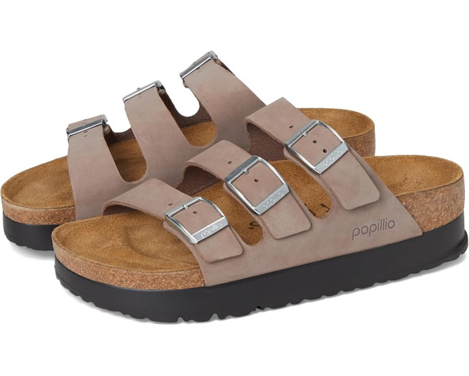 Сандалии Florida Platform от Birkenstock из нубука на платформе