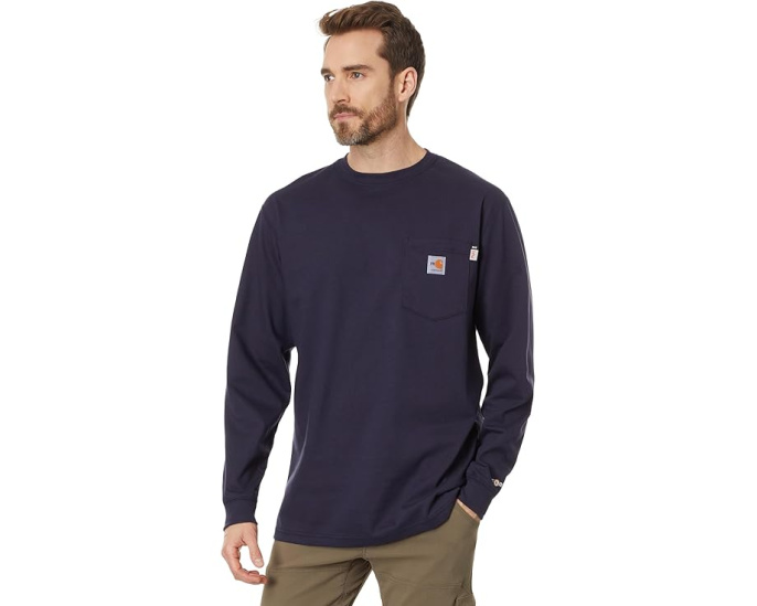 Carhartt FR Force Cotton с длинным рукавом, огнестойкая футболка
