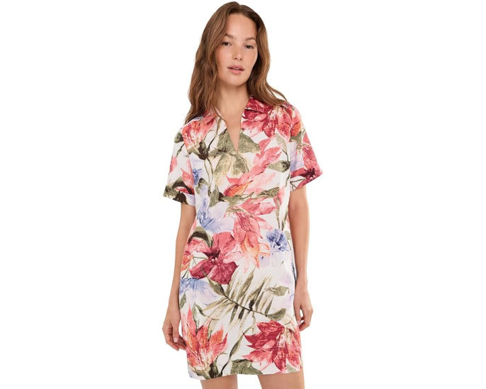 Платье Tommy Bahama Island Bloom с коротким рукавом и цветочным принтом