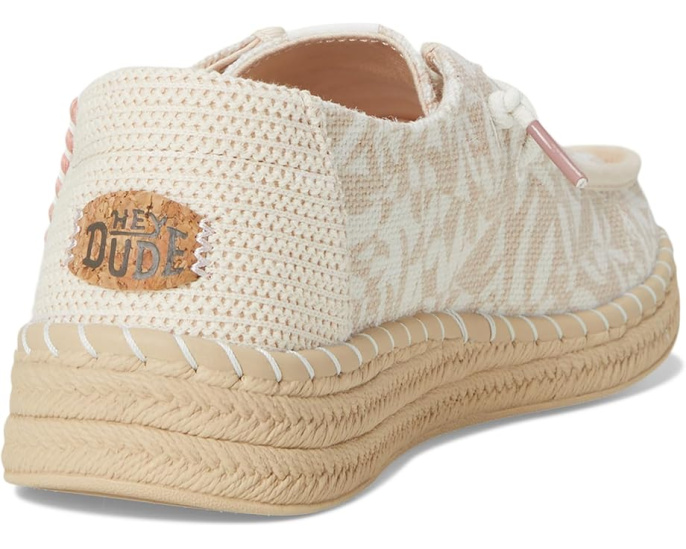 Эспадрильи Hey Dude Wendy Espadrille Retro Palm с пробковой стелькой и тканевым каблуком