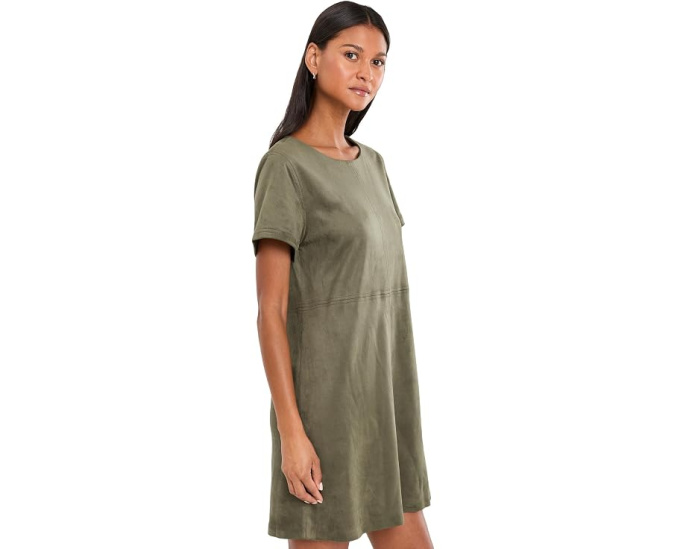 Panneled Shift Mini Dress with Exposed Stitching