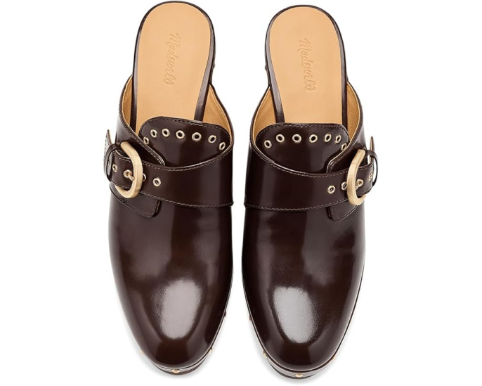 Клоги Madewell Finneas с пряжкой и деревянной платформой