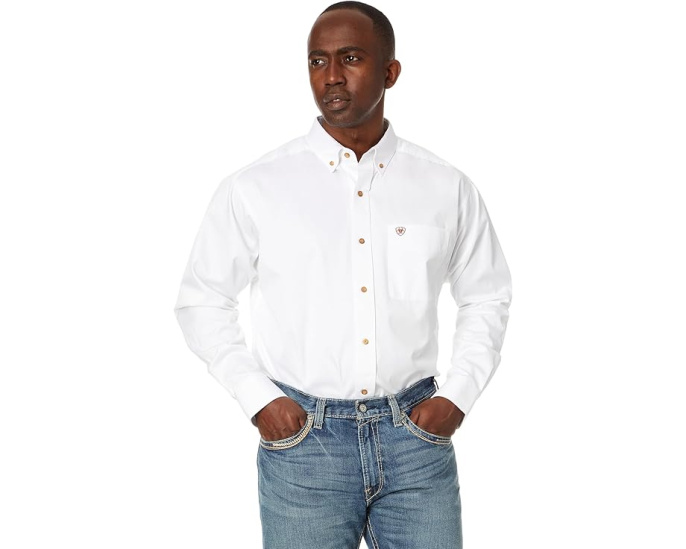 Рубашка Ariat Solid Twill из хлопка с технологией Greater Arm Mobility