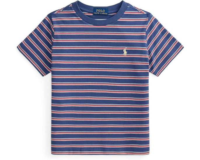Футболка Polo Ralph Lauren из полосатого хлопкового джерси для малышей и детей
