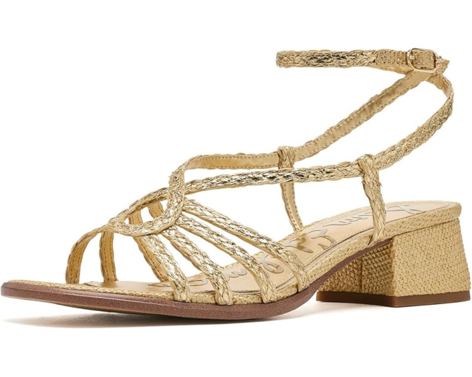 Сандалии Sam Edelman Fletcher на каблуке из рафии